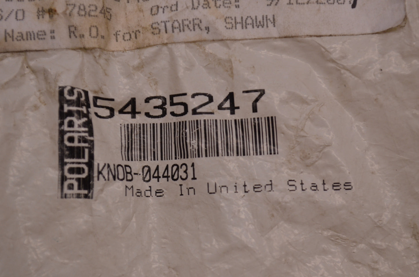 New OEM Polaris Knob NOS