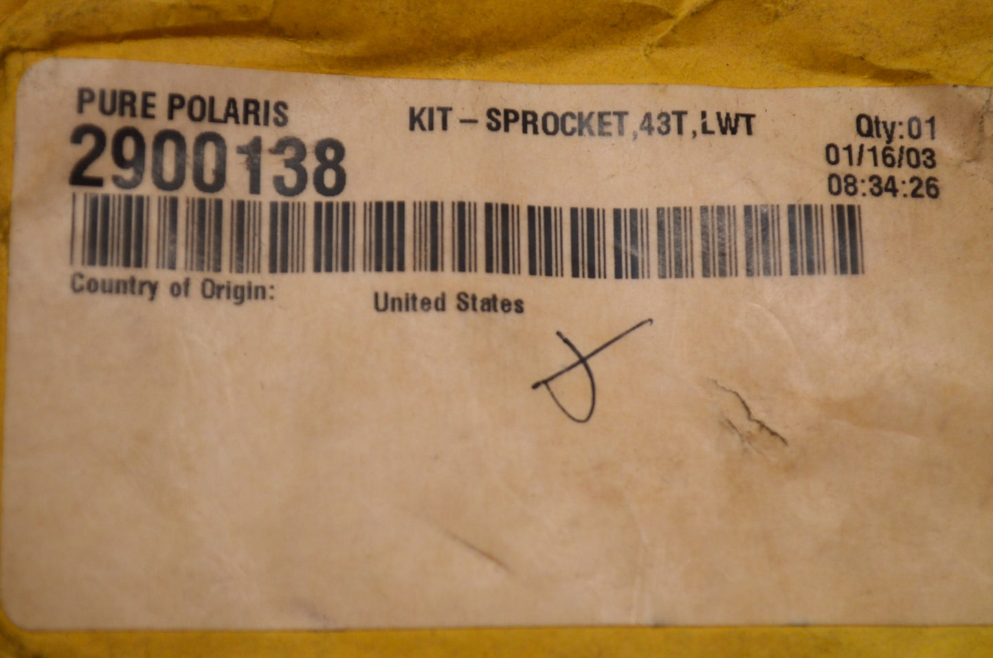 OEM Polaris 2900138 43T Sprocket Kit NOS