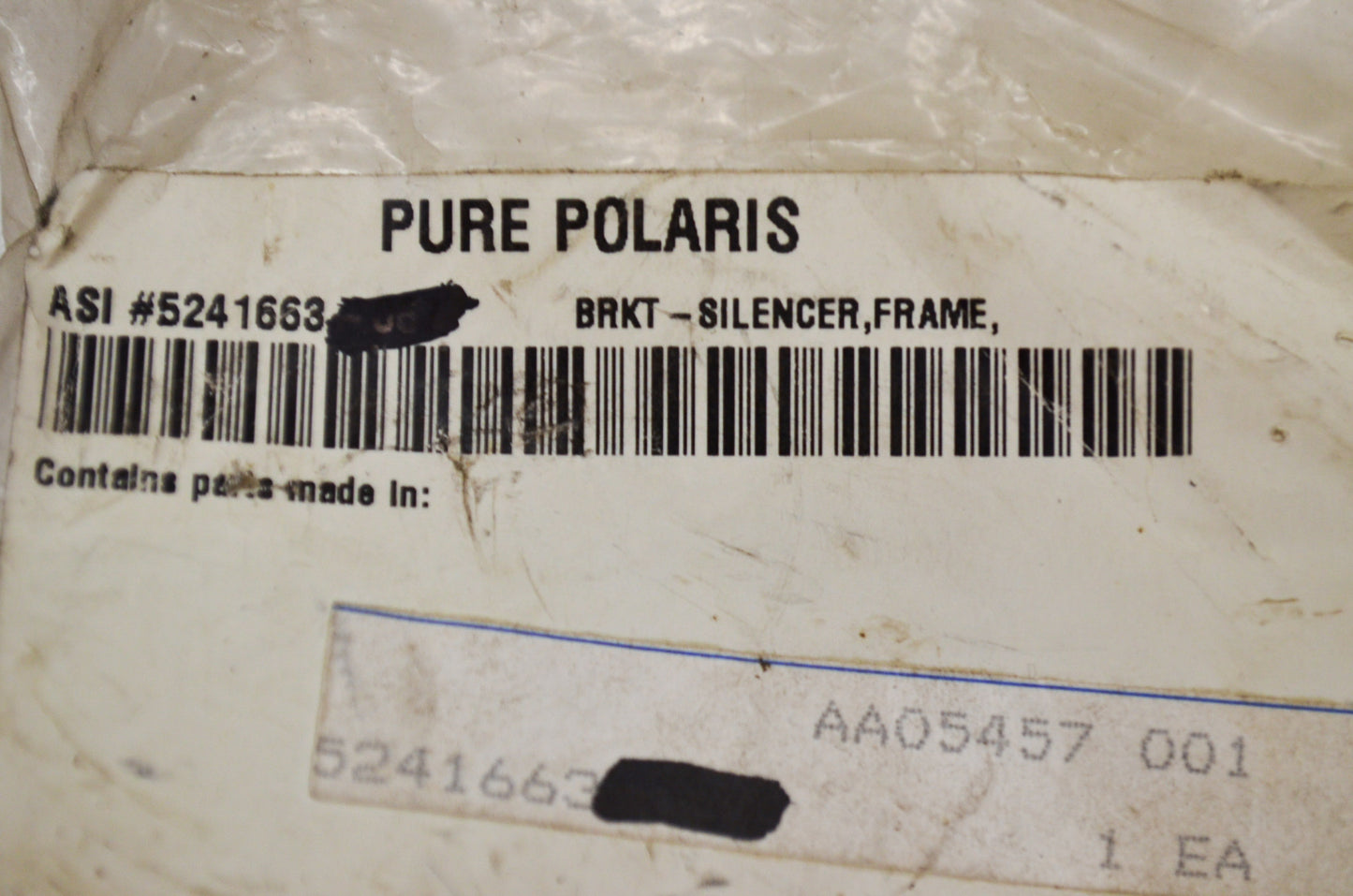 New OEM Polaris Frame Silencer Bracket NOS