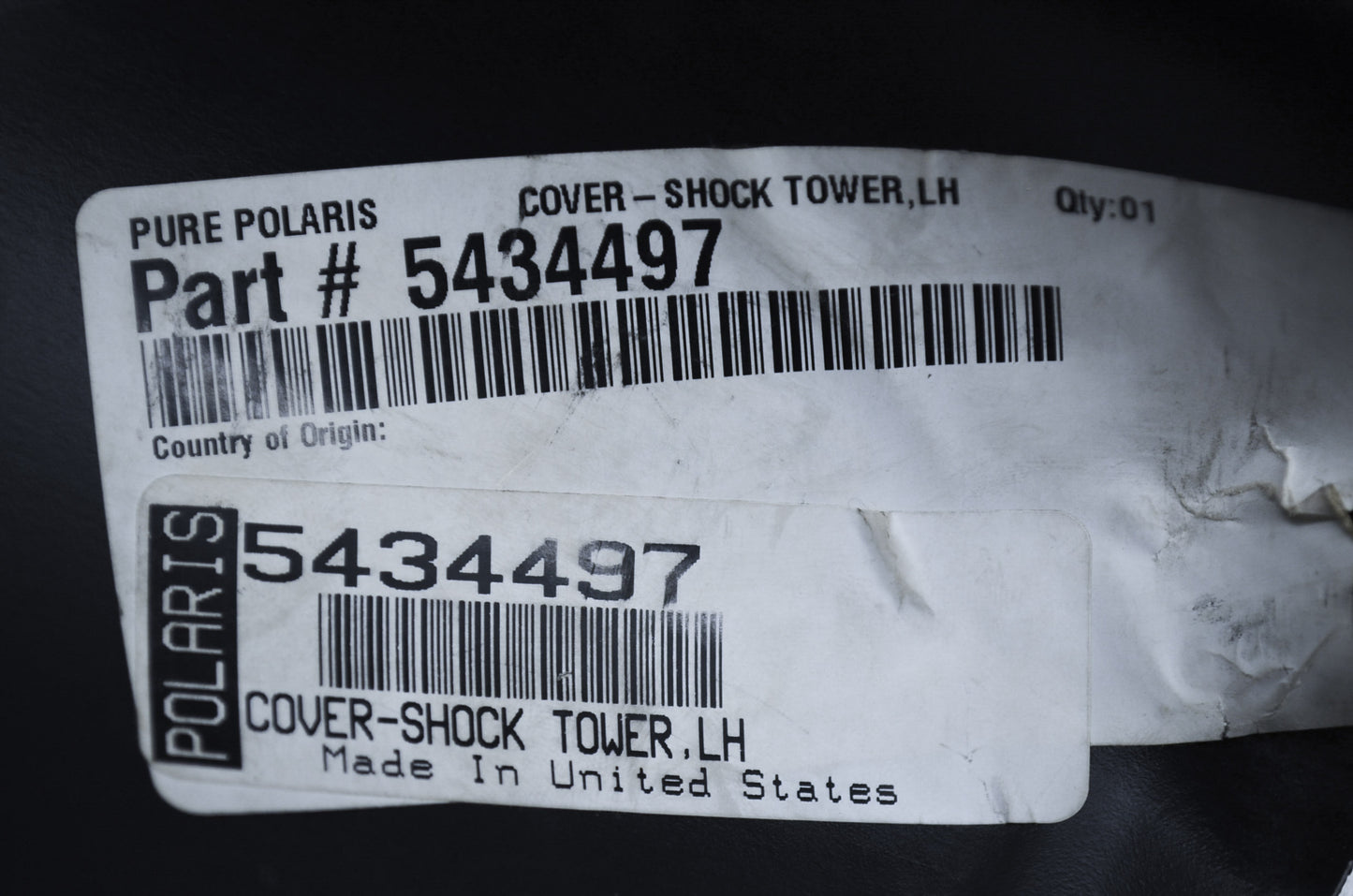 OEM Polaris 5434497 Left Hand Shock Tower Cover NOS