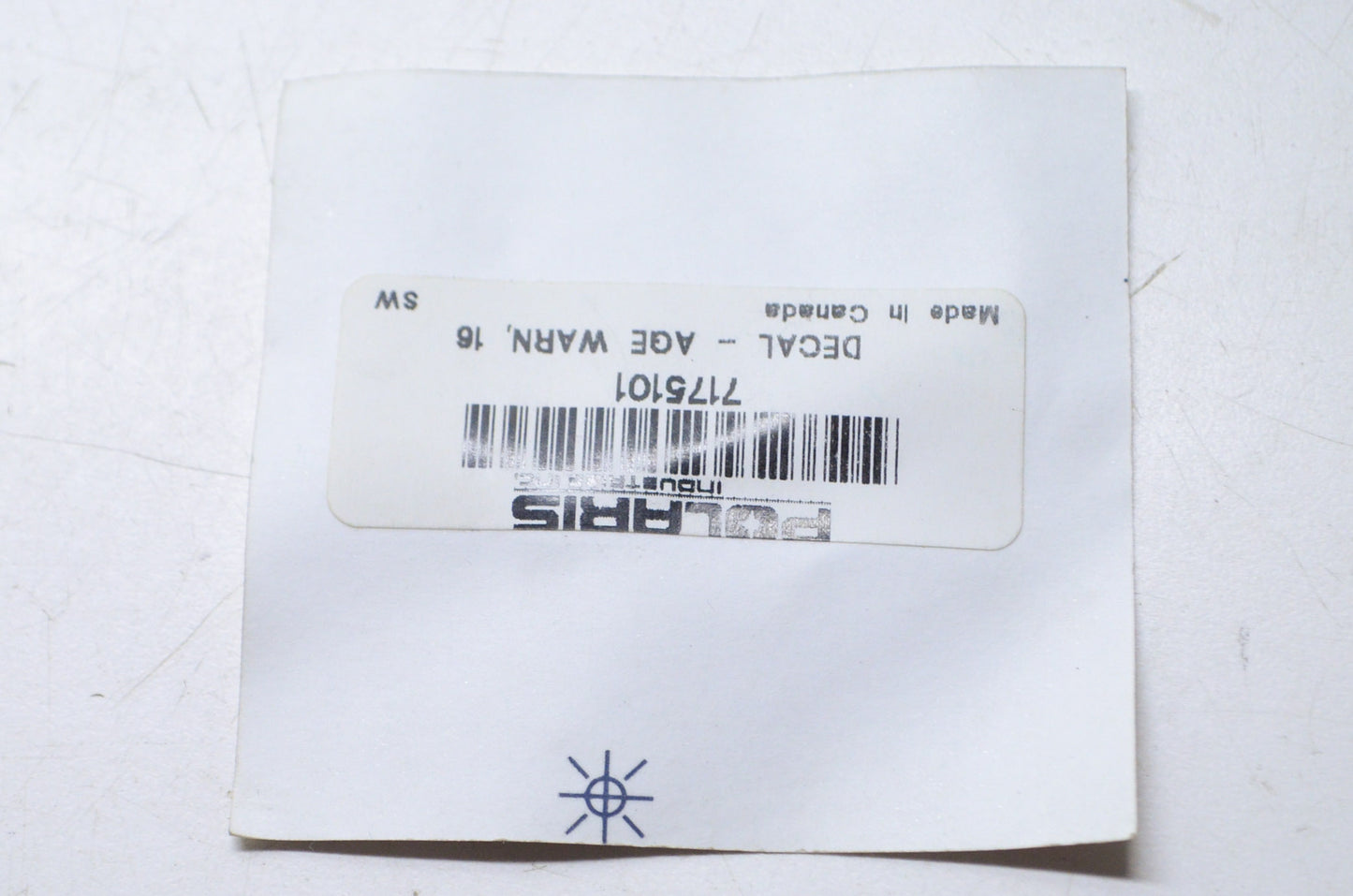 New OEM Polaris Age Warning Decal NOS