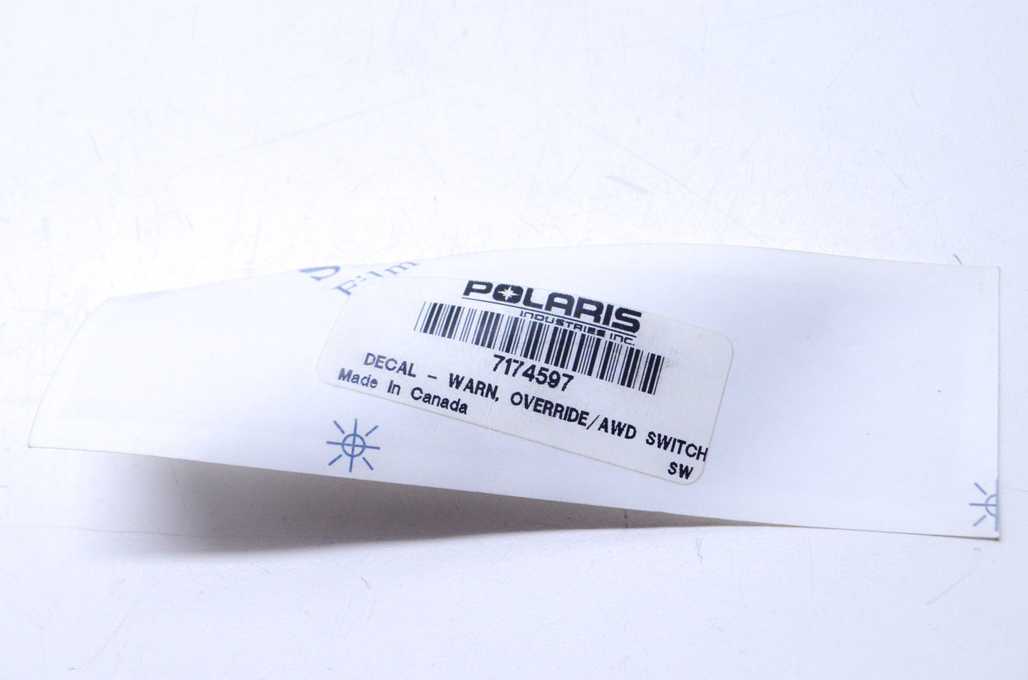 New OEM Polaris Override/AWD Switch Warning Decal NOS