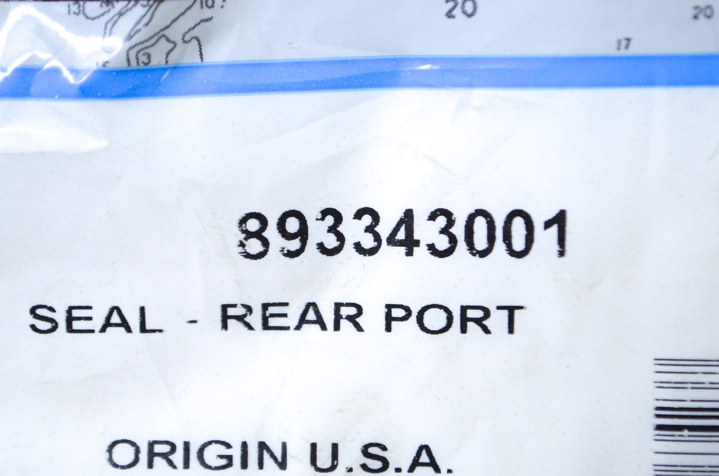 OEM Mercury 893343001 Rear Port Seal NOS