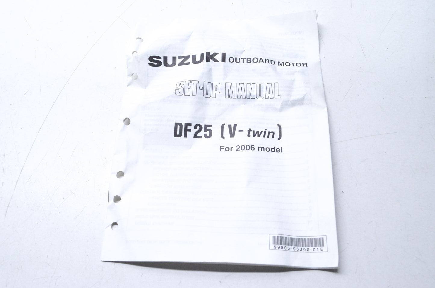 OEM Suzuki 99505-95J00-01E 2006 DF25 V-Twin Set Up Manual NOS