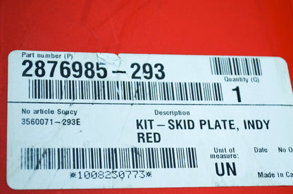 OEM Polaris 2876985-293 Red Skid Plate NOS