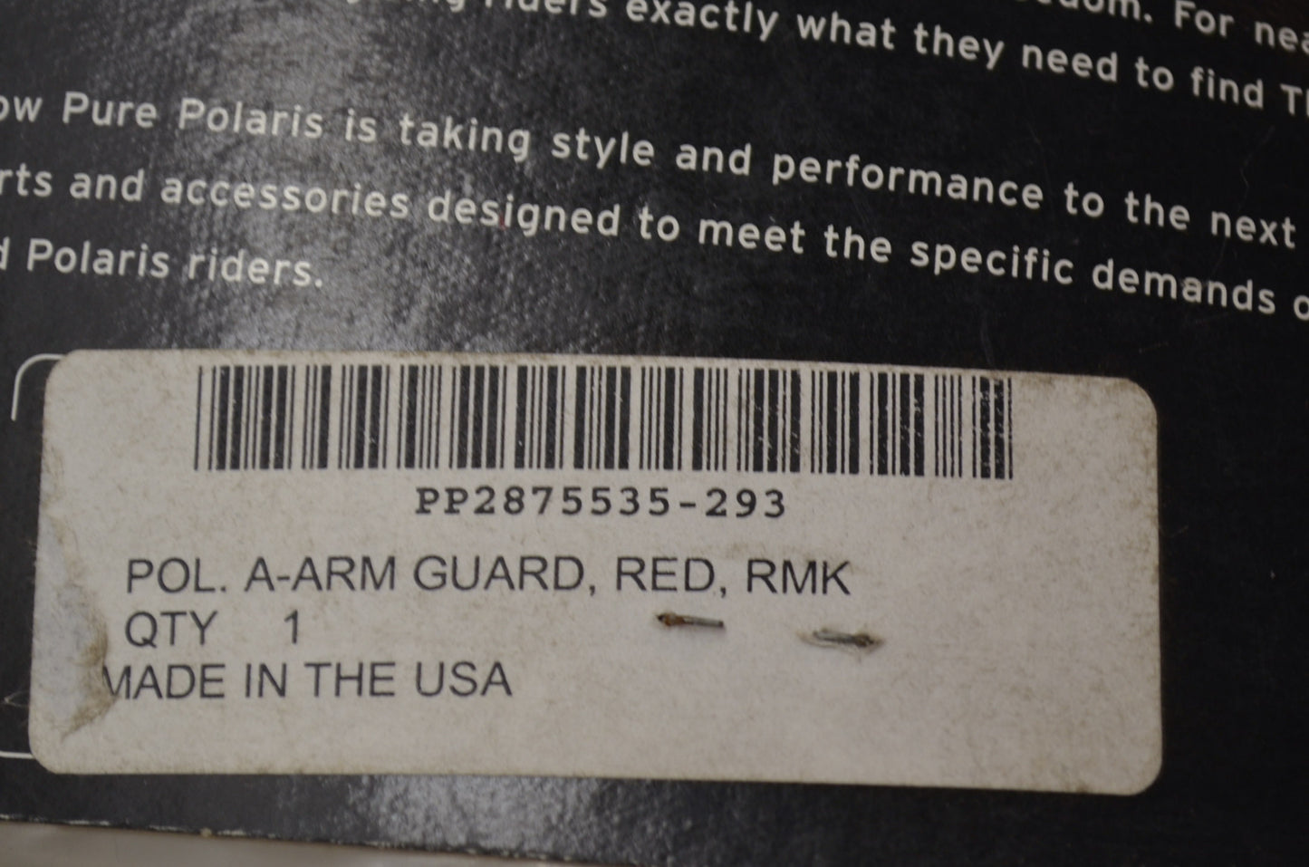 OEM Polaris 2875535-293 Red A-Arm Guard Kit NOS