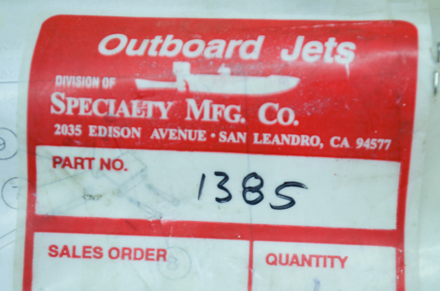 Outboard Jets 1385 Shift Rod NOS