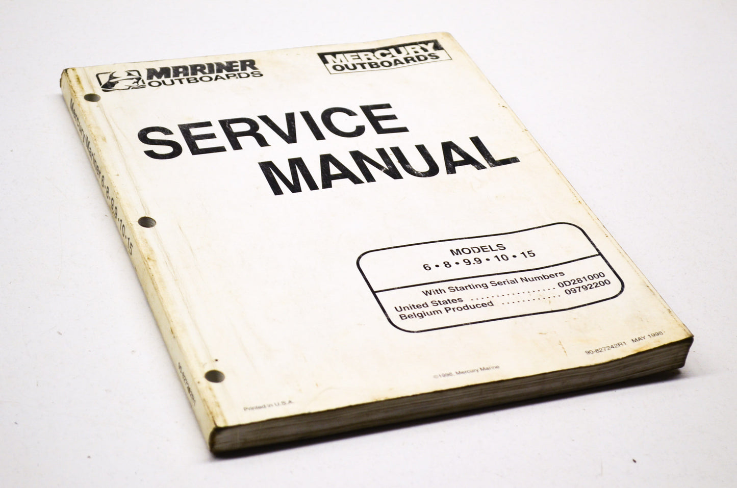 OEM Mercury 6/8/9.9/10/15 HP Service Manual