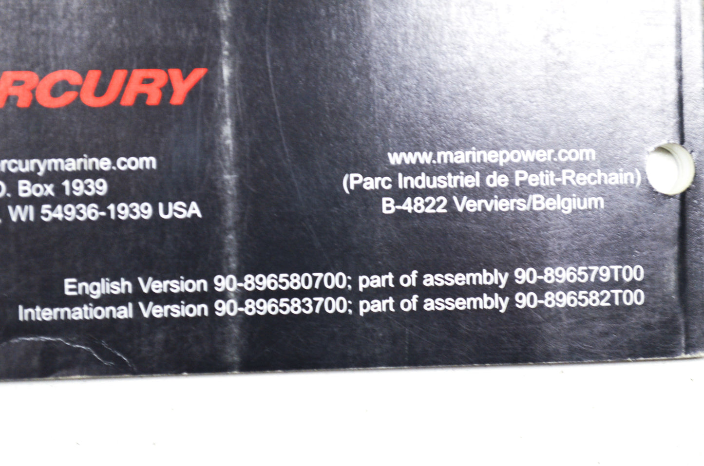 OEM Mercury 90-896580700 7,8,9 Attachments/Power Steering/Color Diagrams NOS