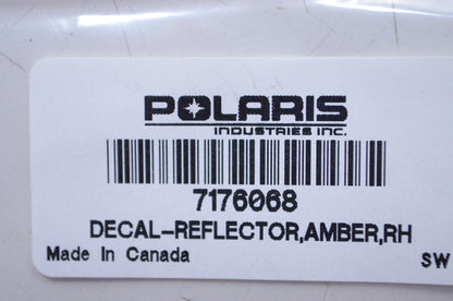 OEM Polaris 7176068 Right Hand Amber Reflector Decal