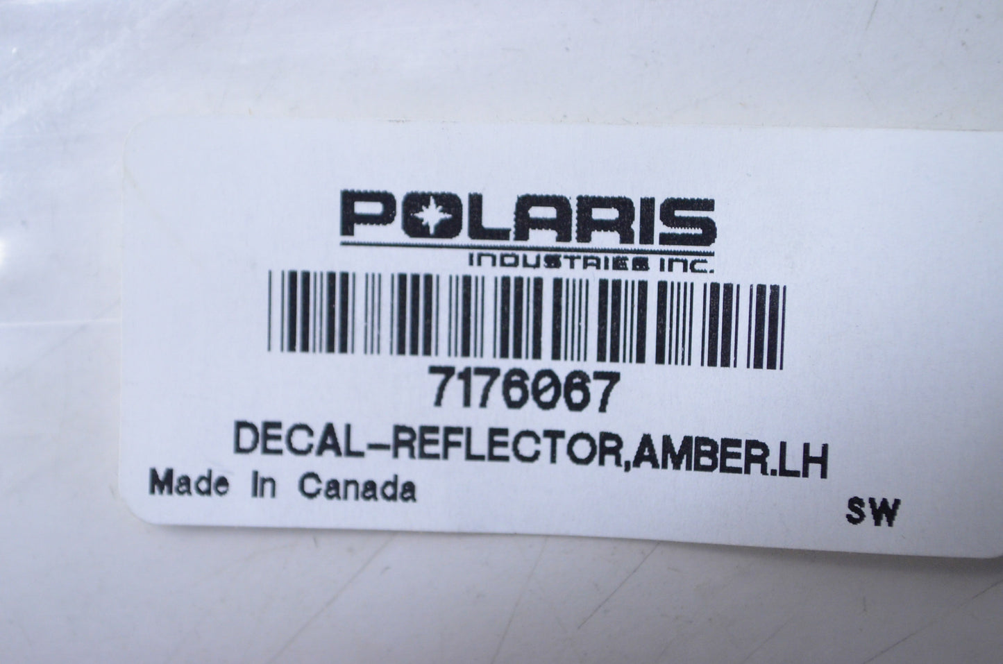 OEM Polaris 7176067 Left Hand Amber Reflector Decal