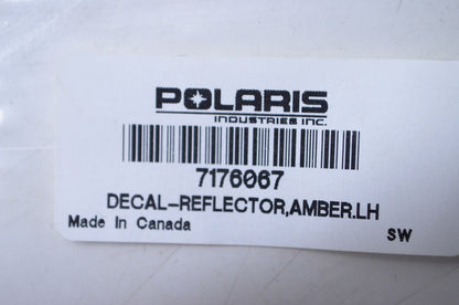 OEM Polaris 7176067 Left Hand Amber Reflector Decal