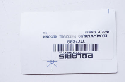 No Passenger/Fuel Recommended Warning Decal NOS