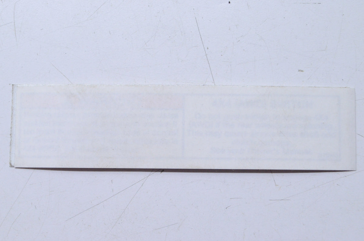 OEM Polaris 7175106 Override/4x4 Switch Warning Decal NOS