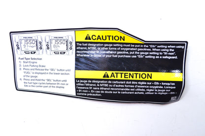 OEM Polaris 7178714 Select Fuel Type Caution Decal NOS