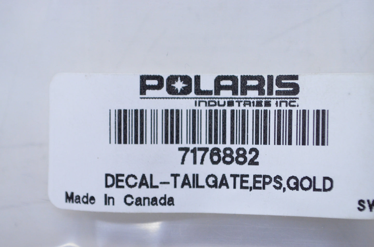 New OEM Polaris Gold Polaris Tailgate Decal NOS