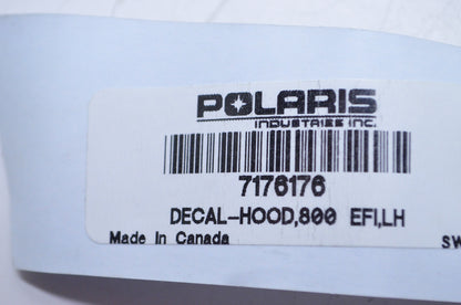 OEM Polaris 7176176 Left 800 EFI Hood Decal NOS