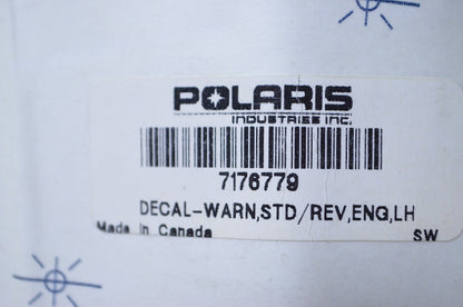 OEM Polaris 7176779 Left Reverse Warning Decal NOS