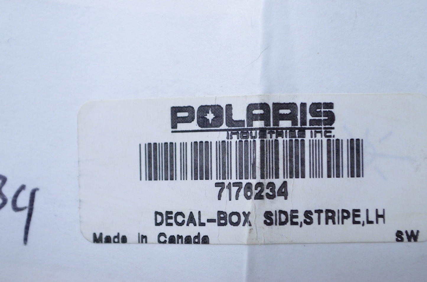 OEM Polaris 7176234 Left Hand Stripe Box Side Decal NOS
