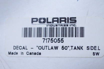 OEM Polaris 7175055 Left Tank Side 2008-2010 Outlaw 50 Decal NOS