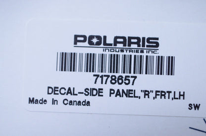 OEM Polaris 7178657 Front "R" Side Panel Decal NOS