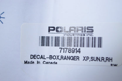 New OEM Polaris Right 2013-2014 Ranger 900 XP Box Decal NOS