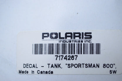 OEM Polaris 7174267 Right "Sportsman 800" Tank Decal NOS