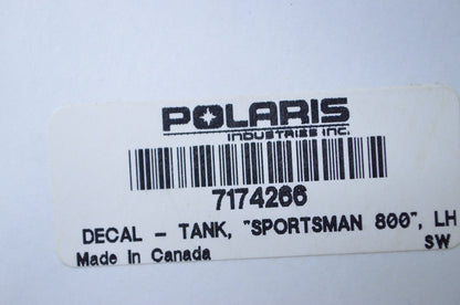 OEM Polaris 7174266 Left "Sportsman 800" Tank Decal NOS