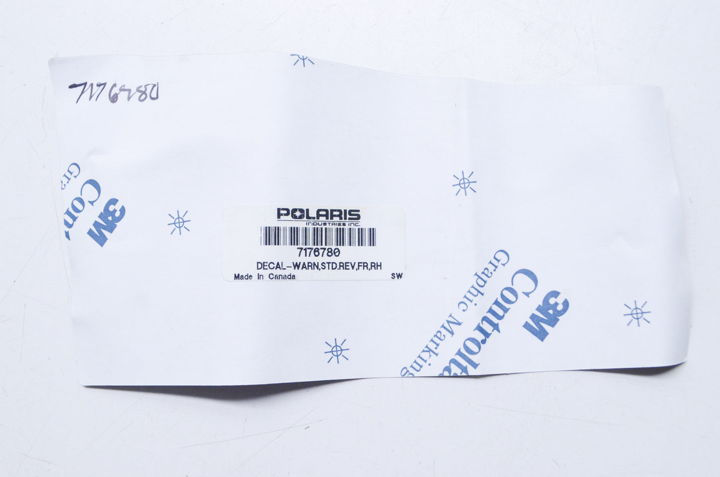 OEM Polaris 7176780 Front Right French Reverse Warning Decal NOS