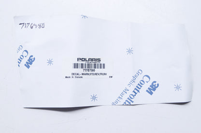 OEM Polaris 7176780 Front Right French Reverse Warning Decal NOS