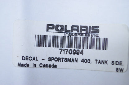 New OEM Polaris 2004 Sportsman 400 Right Tank Side Decal NOS