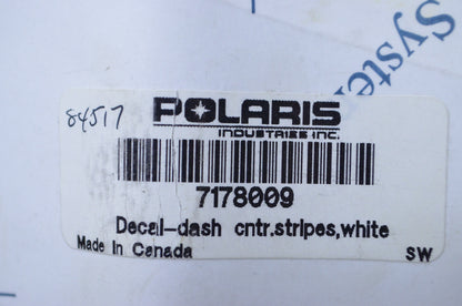 OEM Polaris 7178009 White Center Dash Stripes Decal NOS