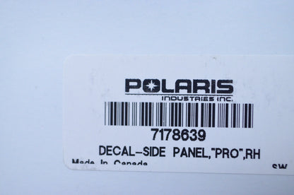 OEM Polaris 7178639 Right Hand "Pro" Side Panel Decal NOS