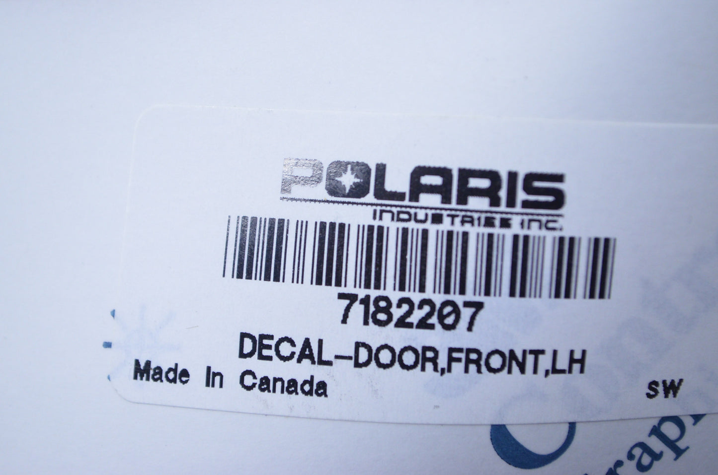 OEM Polaris 7182207 Left Hand Front Door Decal NOS