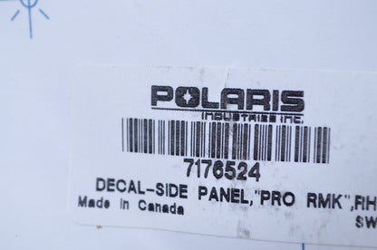 OEM Polaris 7176524 Right Hand Side Panel "Pro RMK" Decal NOS