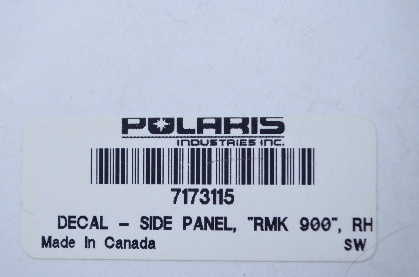 OEM Polaris 7173115 Right Side Panel RMK 900 Decal NOS