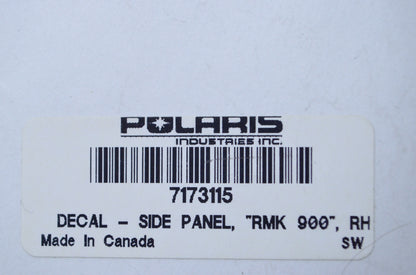 OEM Polaris 7173115 Right Side Panel RMK 900 Decal NOS