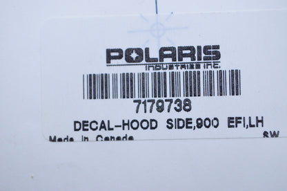 OEM Polaris 7179738 Left Hand Hood Side 900 EFI Decal NOS