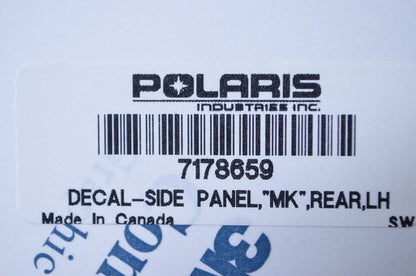 OEM Polaris 7178659 Rear "MK" Side Panel Decal NOS