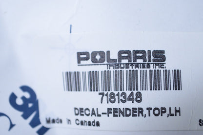OEM Polaris 7181348 Left Hand Top Fender Decal NOS