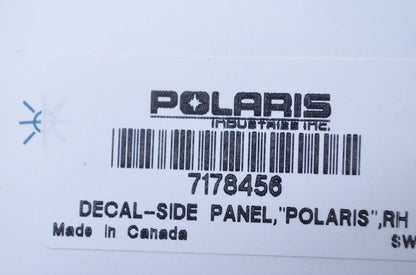 Right Hand "Polaris" Side Panel Decal NOS