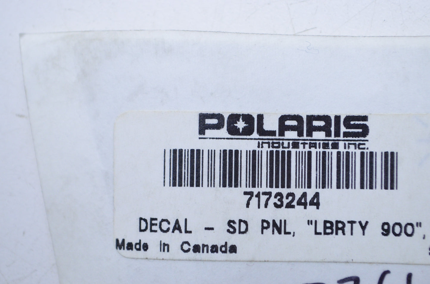 OEM Polaris 7173244 Right Side Panel Liberty 900 Decal NOS