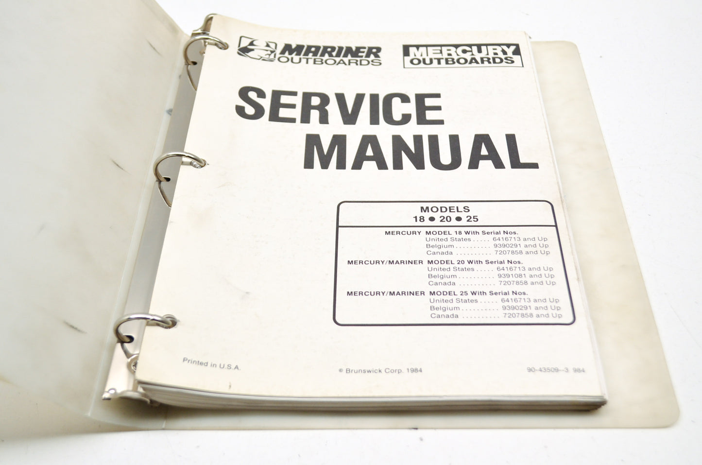 OEM Mercury 18.20.25 HP Service Manual