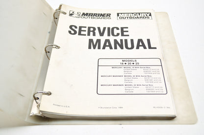 OEM Mercury 18.20.25 HP Service Manual