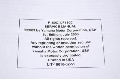OEM Yamaha F150C/LF150C Service Manual