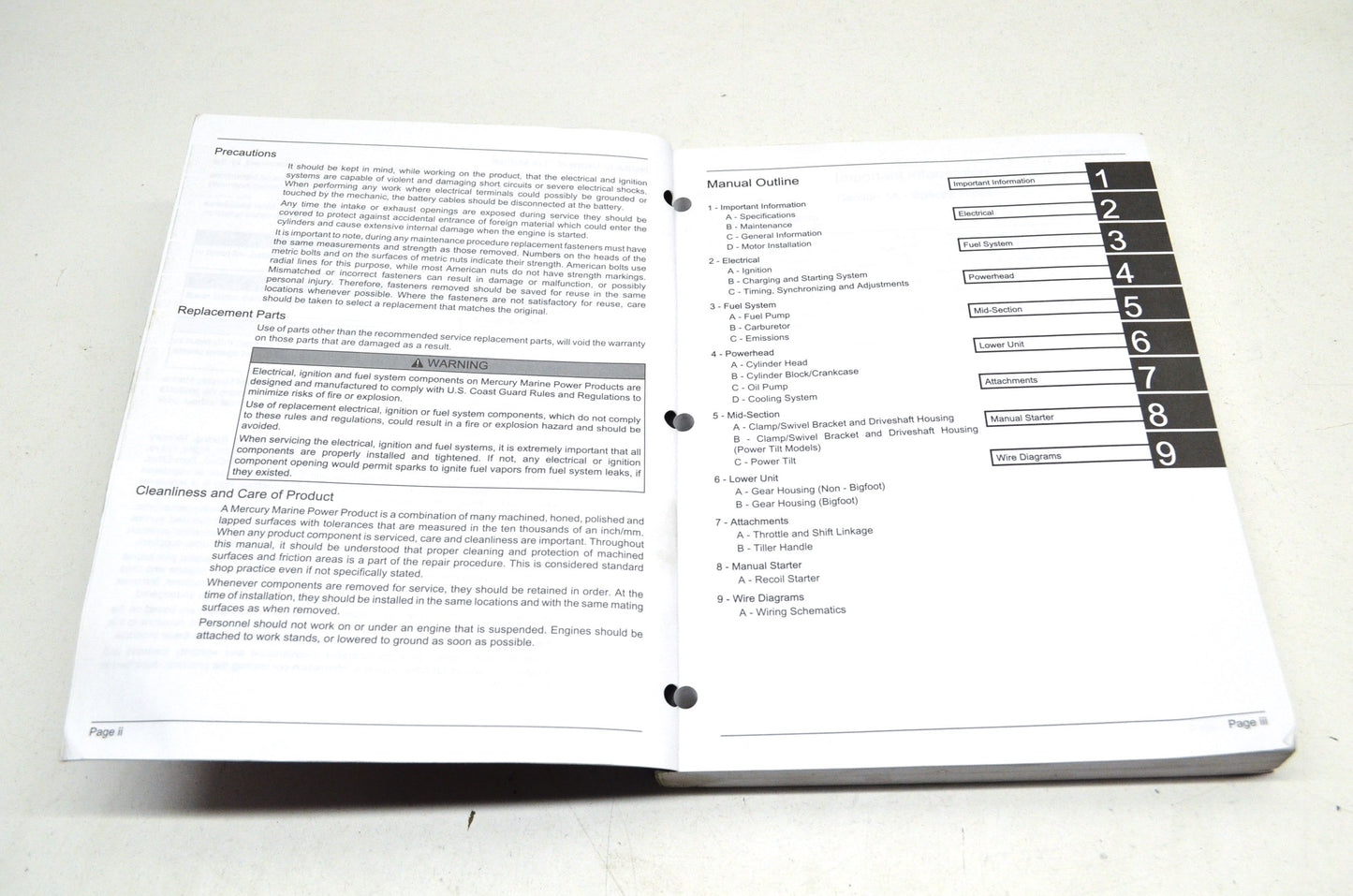 New OEM Mercury 8/9.9 FourStroke, 9.9 BigFoot FourStroke Service Manual NOS