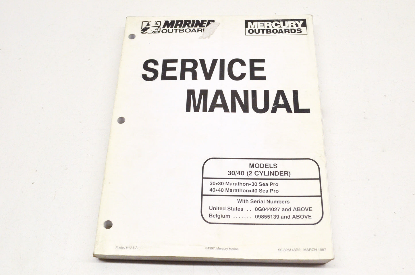 OEM Mercury 90-826148R2 30 40 (2 Cylinder) Service Manual