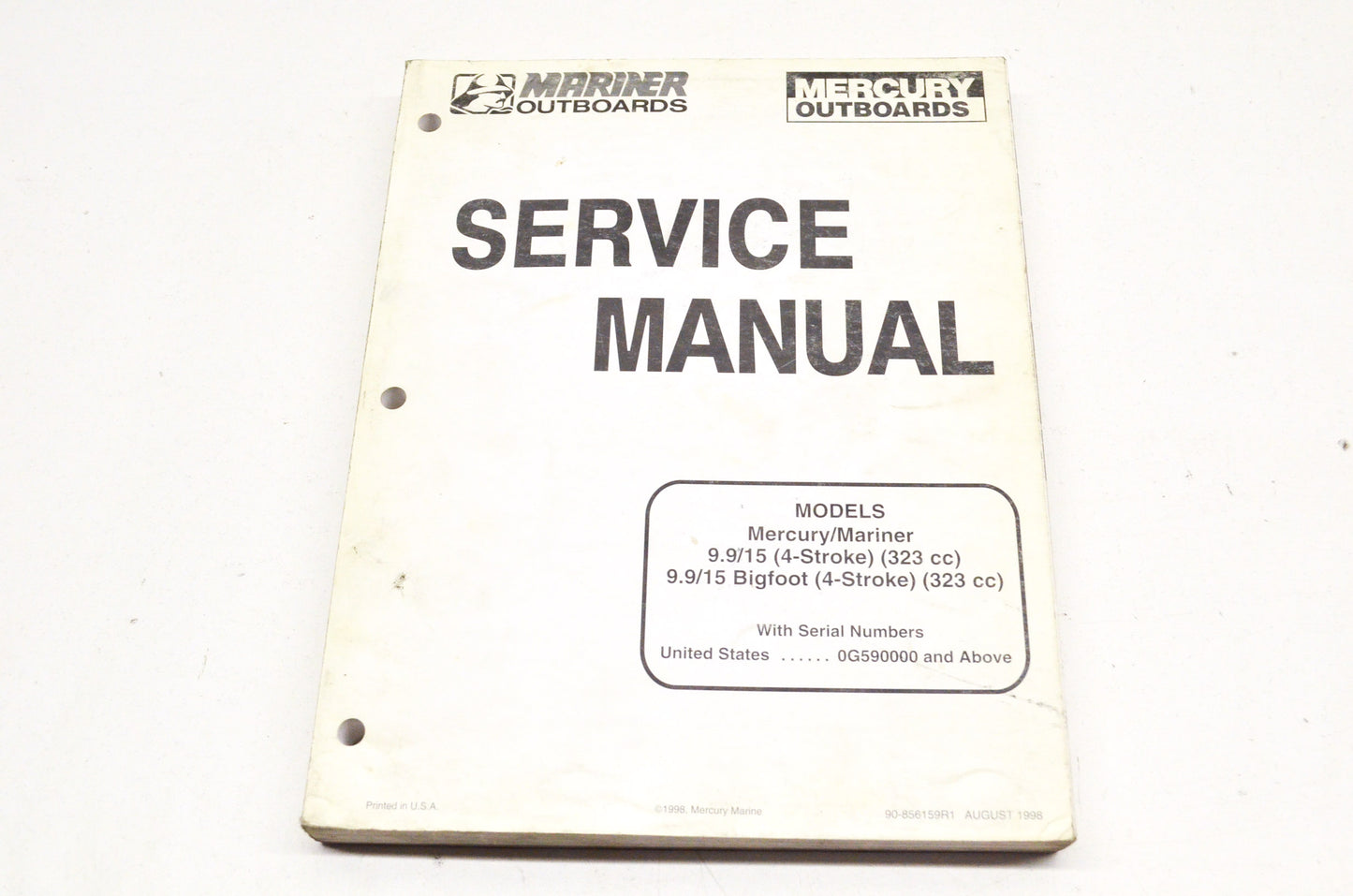 OEM Mercury 90-856159R1 9.9/15 4-Stroke, 9.9/15 Bigfoot 4-Stroke Service Manual