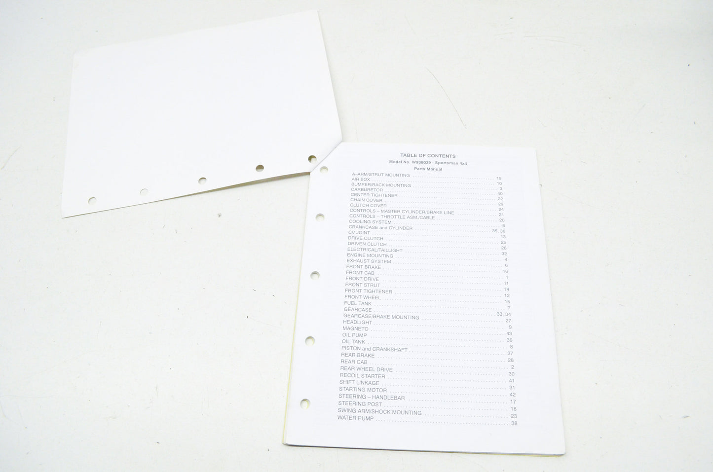 OEM Polaris 1993 Sportsman 4X4 Parts Manual