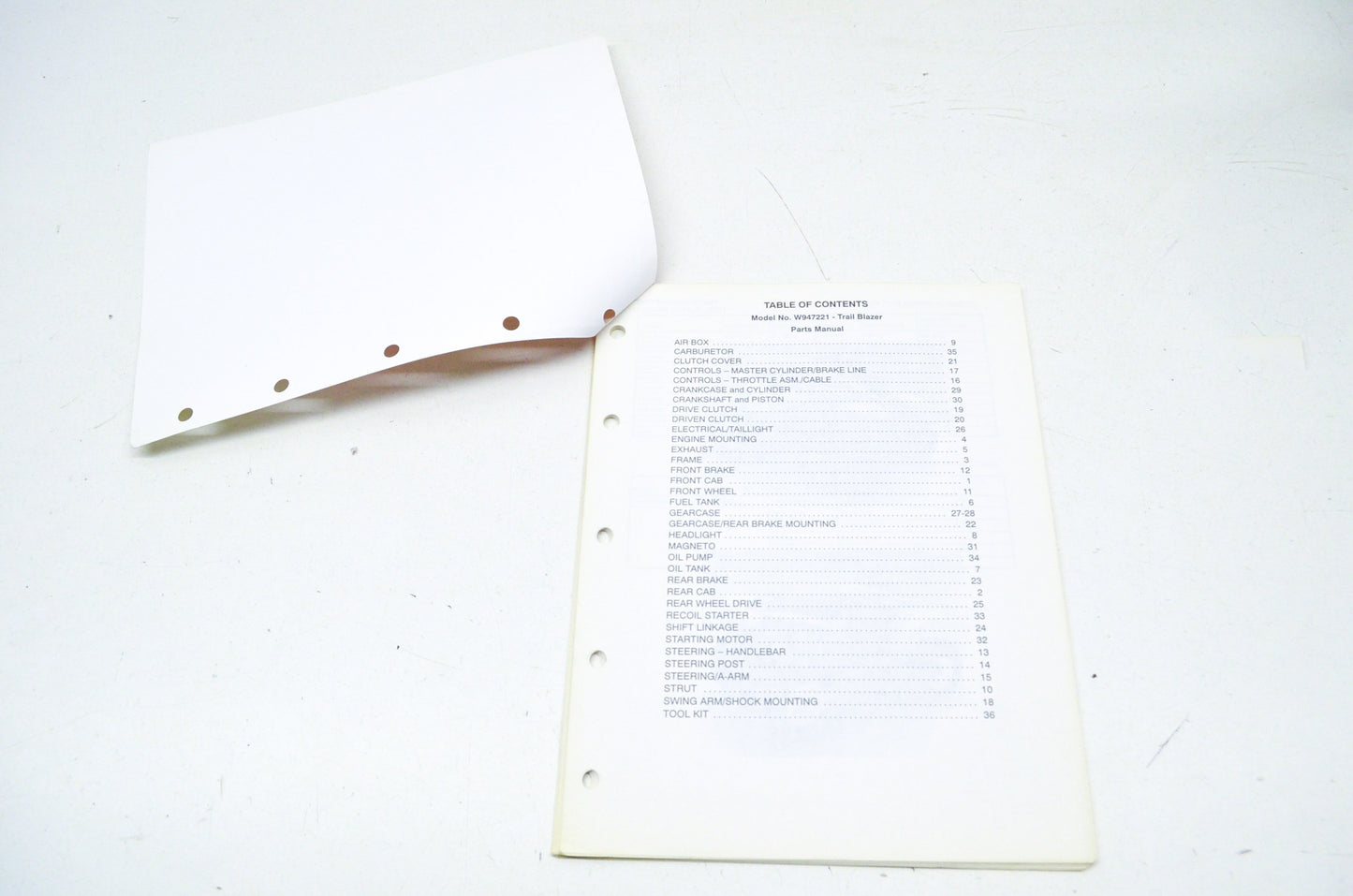 OEM Polaris 9912683 1994 Trail Blazer Parts Manual